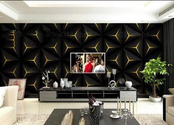 Adore Decor Black And Gold Spark 3D Wallpaper - Black And Gold 3D Wall Paper