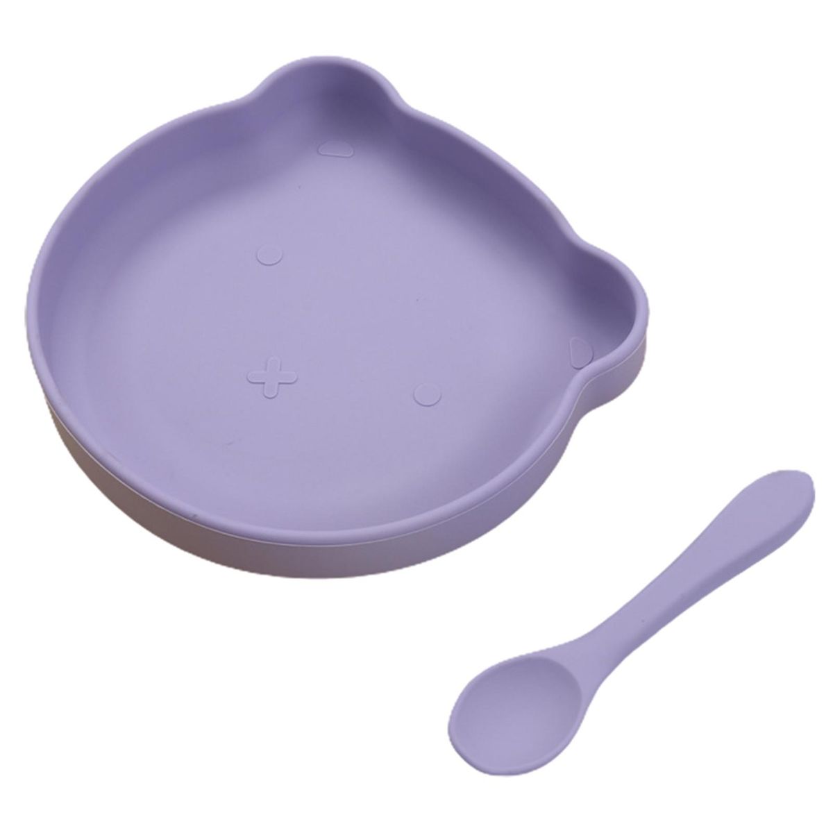 Baby Feeding Plate Silicone Toddlers Eating Dish Bowl Purple