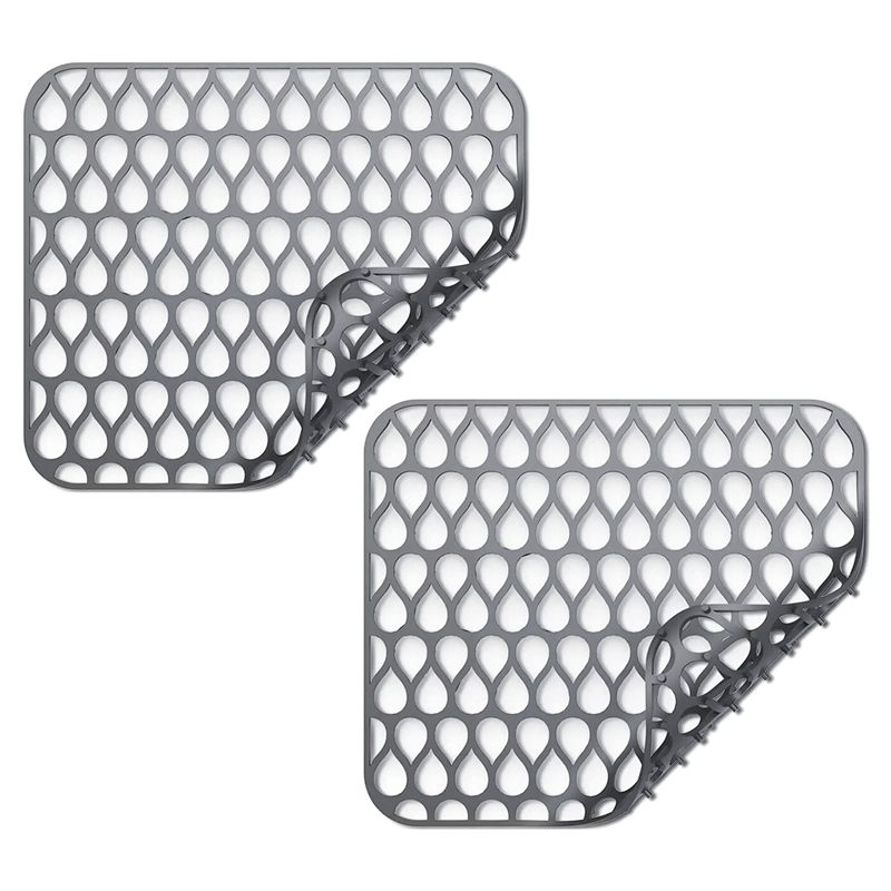 Silicone Sink Protectors for Kitchen Folding Non- Sink Mat Grid for Bottom of Stainless Steel Porcelain Sink 2Pcs