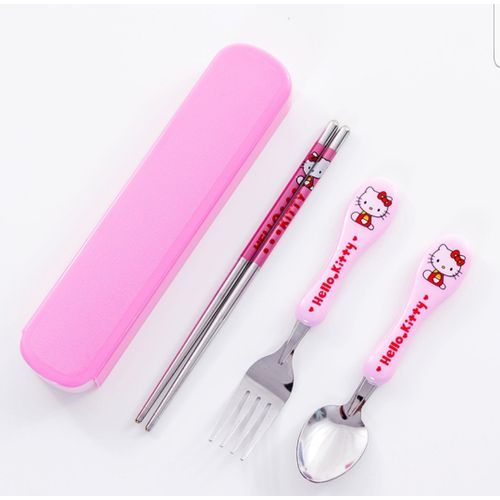 Hello Kitty Cutlery Set With Case For Kids