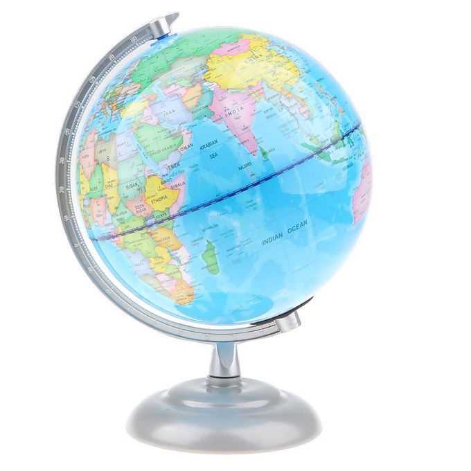 360° Rotating 20cm Metal Base World Map Geography Globe Educational