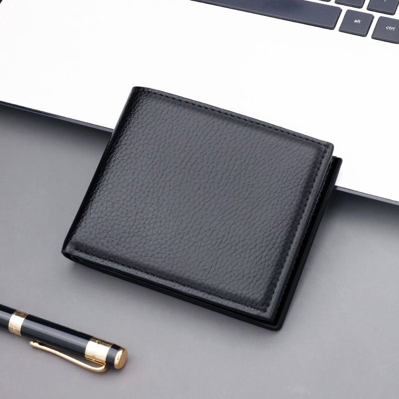 Mens Leather Embossed Wallet Holder Purse Pocket