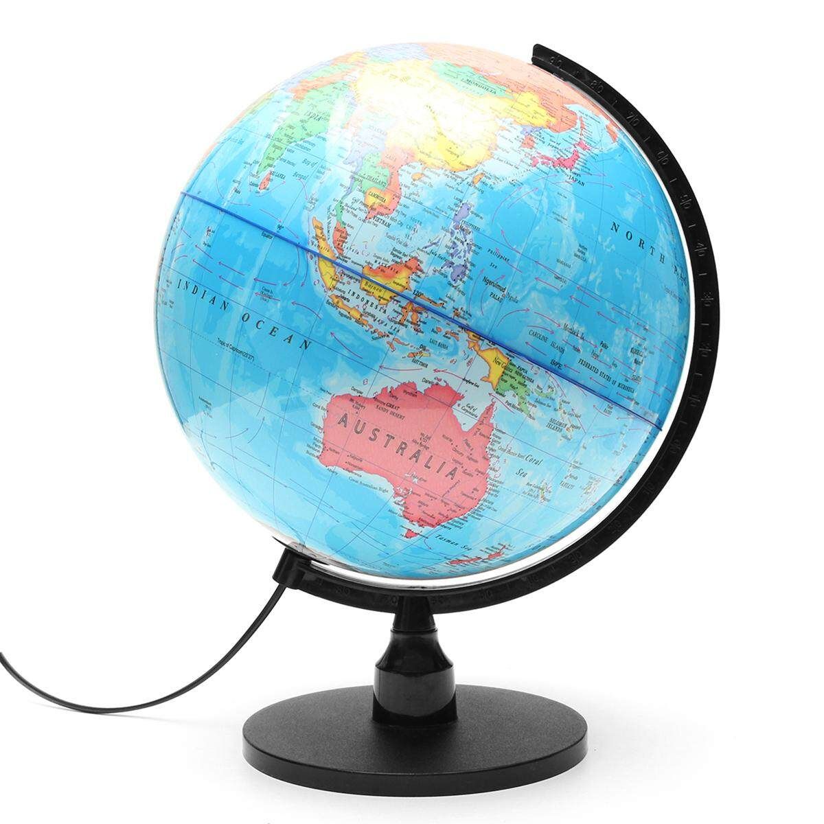 LED WORLD GLOBE Rotating Swivel Map Of Earth Atlas Geography