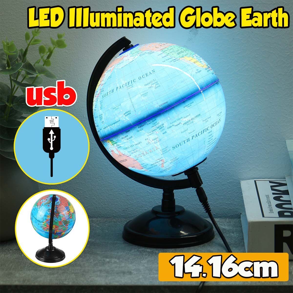 Earth Globe Lighting The Latest Built-In LED Night World New