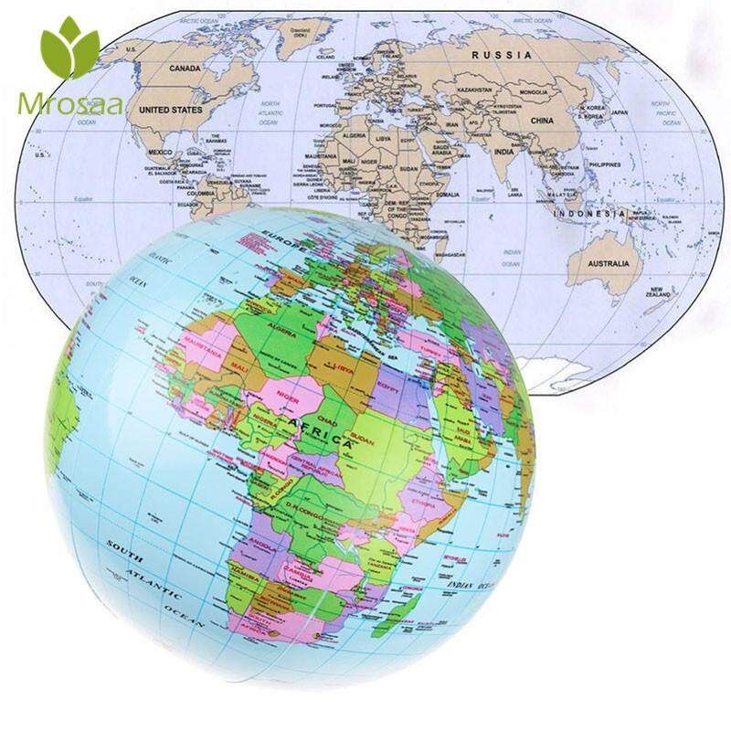 40cm/16Inch Inflatable World Globe Map Balloon Beach Ball Teach Education Geography Toy