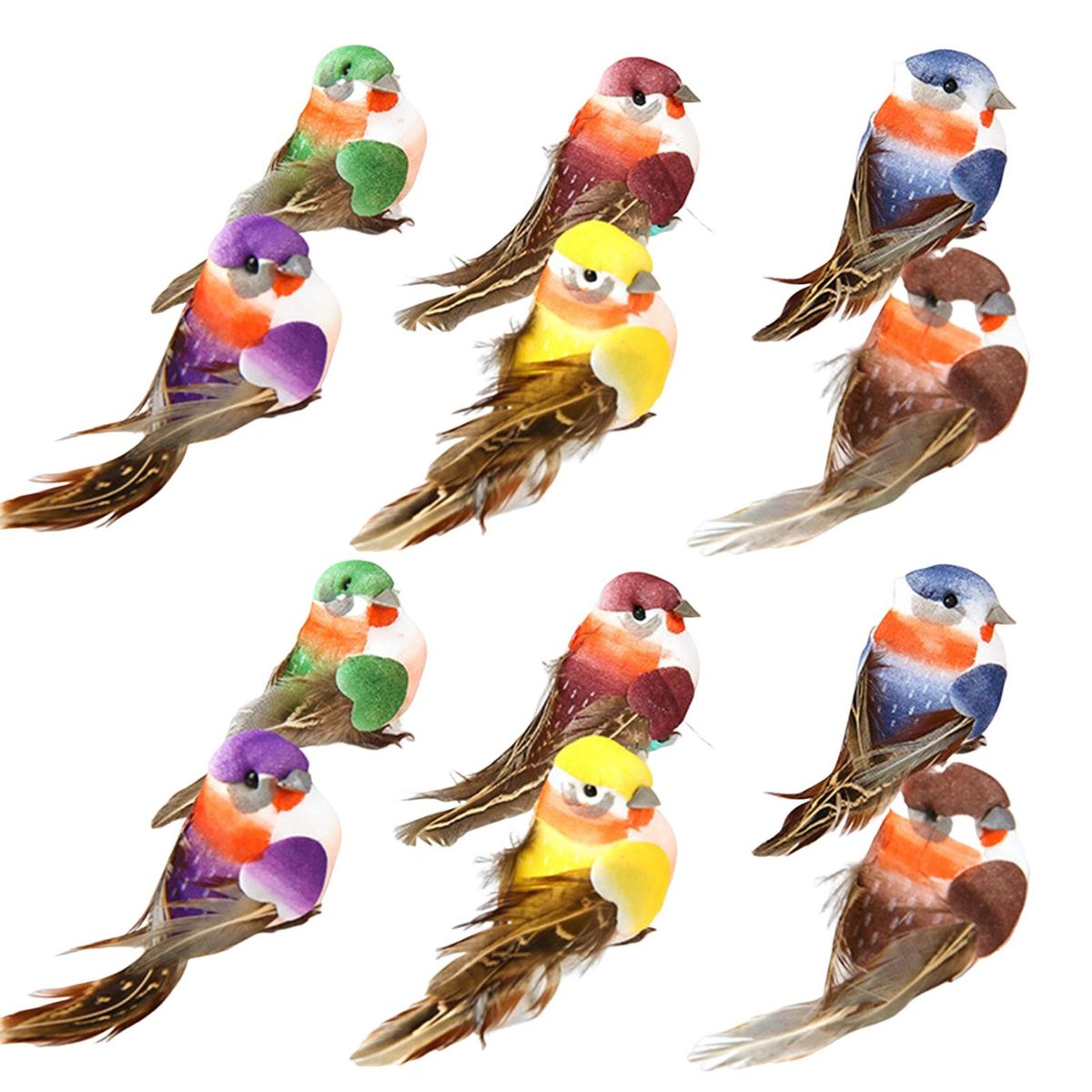 12Pcs Bird Bird Ornament Backyard Decor