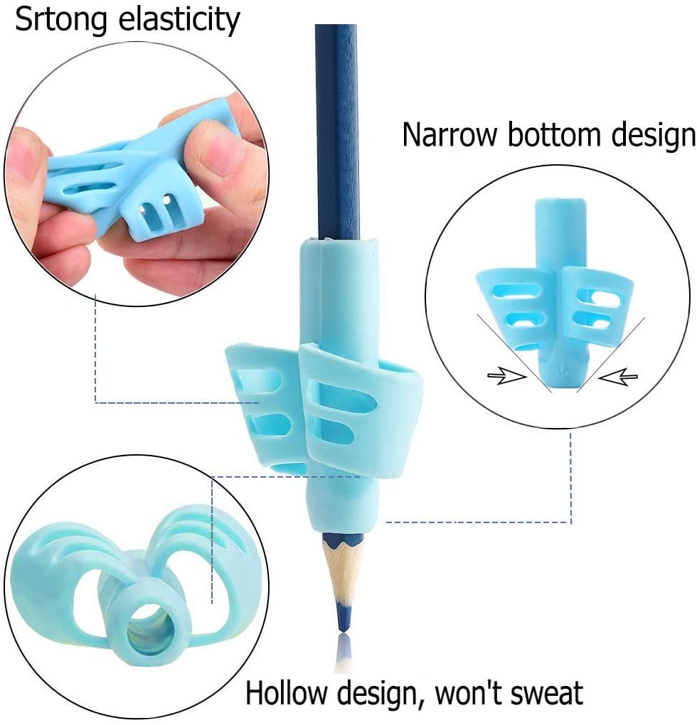 10pcs Pencil Grips For Kids Handwriting, Ergonomic Writing Training Aid Correction Silicon Gel Pencil Grip For Children Preschoolers