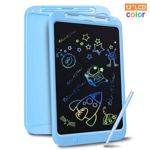 Toys For Children 12Inch Electronic LCD Screen Drawing Board Kids Handwriting Pad Writing Tablet Drawing Digital Gift For Girl(#Blue Multicolor)