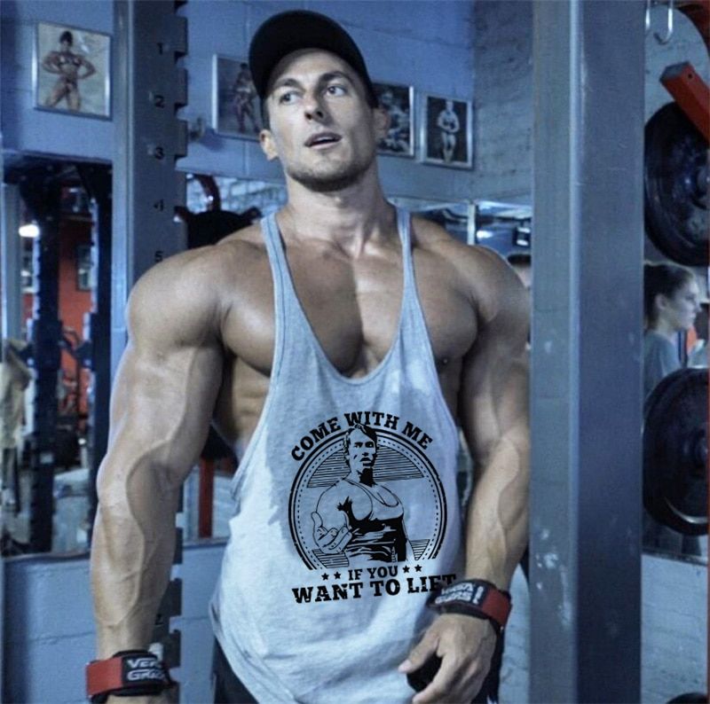 Brand Bodybuilding Stringer Tank Tops Mens Sportwear Vest Fitness Men Gyms Clothing Sleeveless Shirts Muscle Singlets(#gray90) SHA