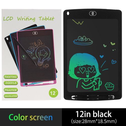 8.5/10/12/inch LCD Writing Tablet Drawing Board Kids Graffiti Sketchpad Toys Handwriting Blackboard Magic Drawing Board Toy Gift(#12-C-BLACK)
