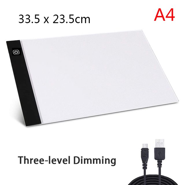 Elice A3 A4 A5 Ultra Thin LED Drawing Digital Graphics Pad USB LED Light Pad Drawing Tablet Electronic Art Painting Wacom(#A4 3-level Dimming)