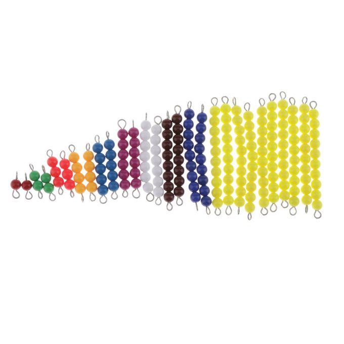 Montessori Math Toy 28 Sets Of Colored Bead Stairs 1-10 For Early
