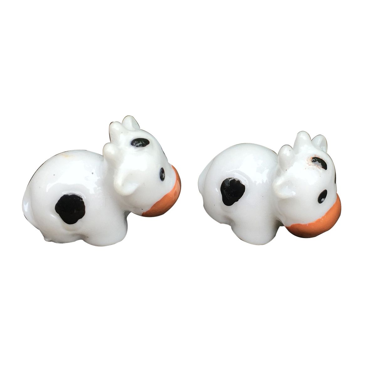 2Pcs Cute Cow Animal Figurines DIY Miniature Bonsai Fairy Garden Ornament Decor
