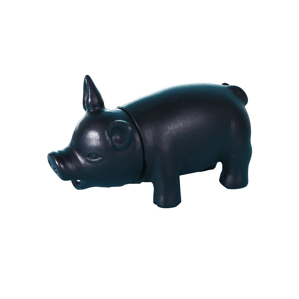Funny Pig Squeeze Squeaky Sound Squeaker Adult Kids Vent Decompression Toy-Black