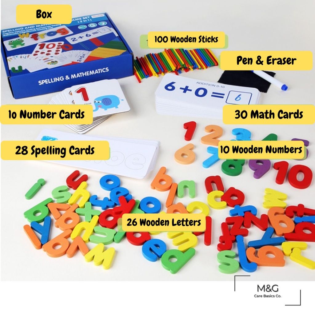 SPELLING AND MATHEMATICS GAME SET 2n1