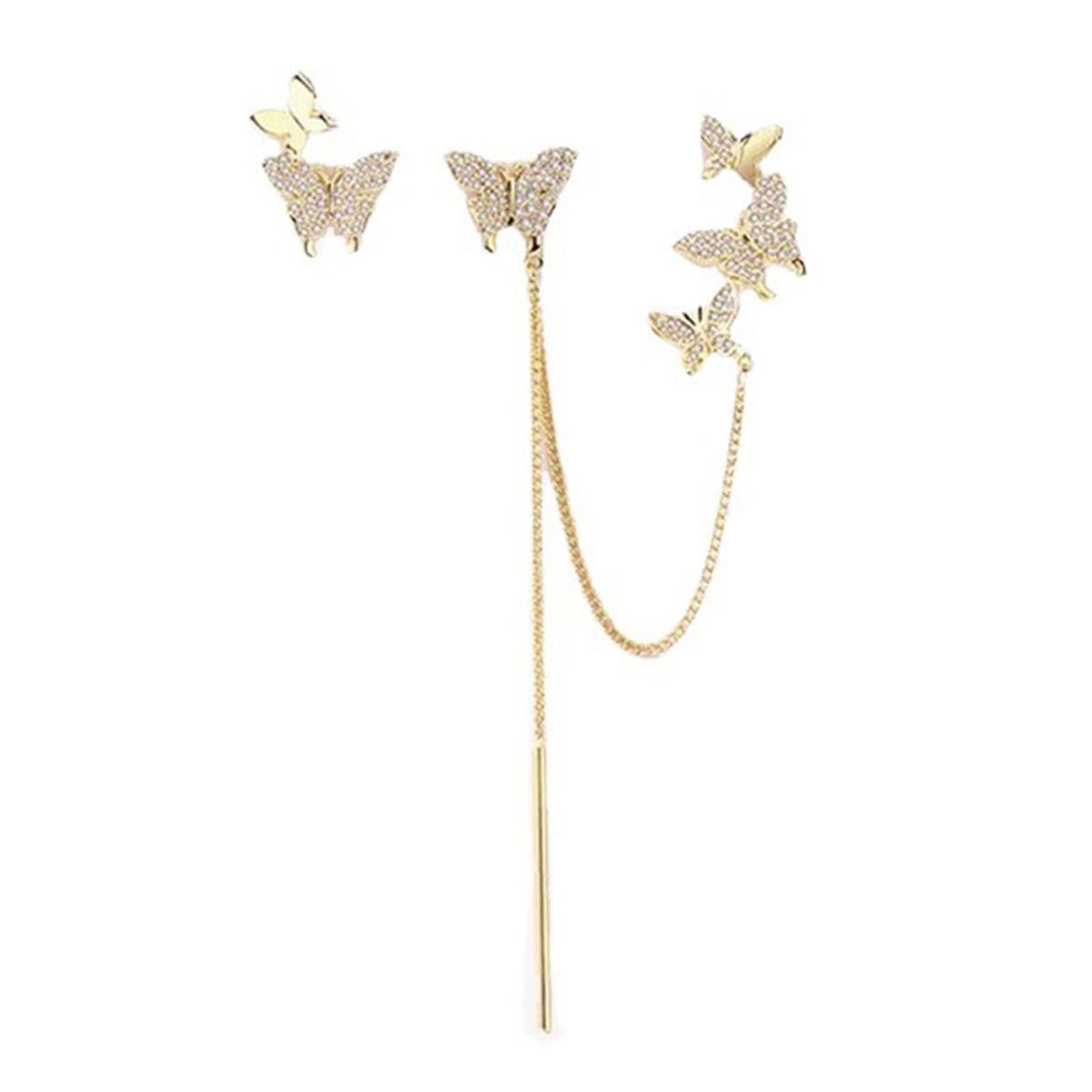 Women Earrings Tassel Asymmetrical Design Butterfly Shape