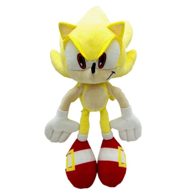 30cm Sonic Anime Game Plush Soft Toys Black Shadow Amy Rose Knuckles Tails Cartoon Toy Soft Stuffed Plush Dolls Gift For Kids(#Light Yellow)