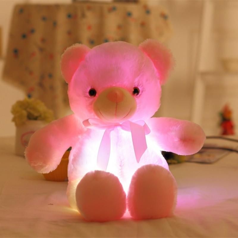 50cm Giant Colorful Glowing Teddy Bear Luminous Plush Toys Kawaii Light Up Led Teddy Bear Stuffed Toys Doll Kids Christmas Gift