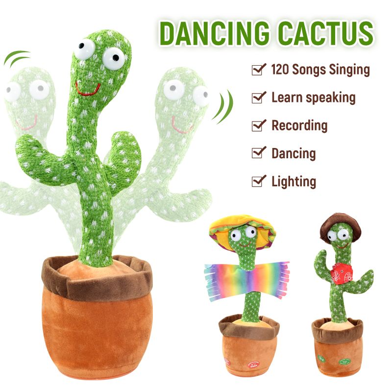 Dancing Cactus Speak Electronic Plush Toys Luminescent Toys
