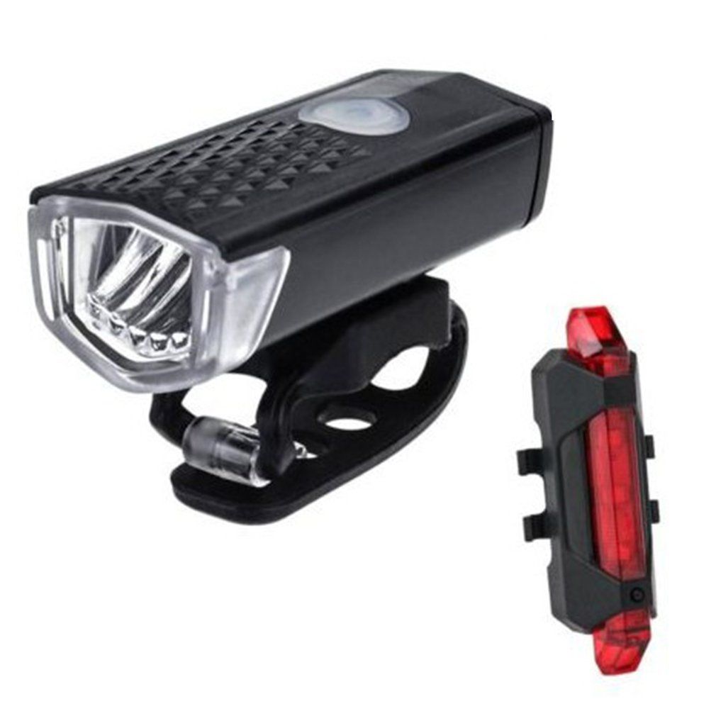 Bicycle Front Light Bell Cycling Horn Rechargeable Electric Led USB Charge Mountain Bike Road Handle Handlebar Black