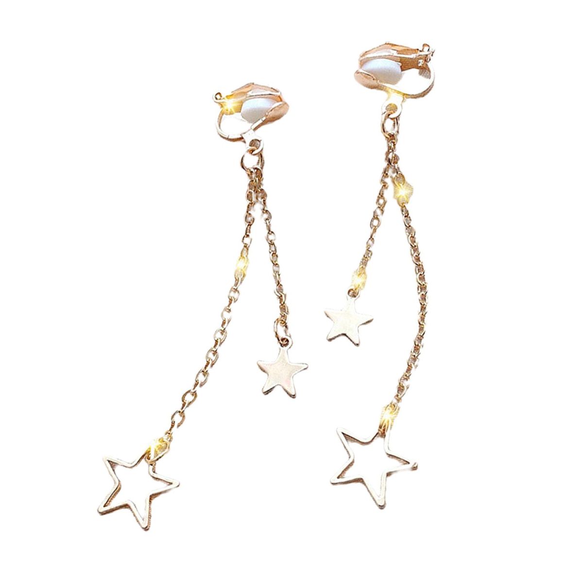1 Pair Clip Earrings Bow Tassels Jewelry Non-piercing