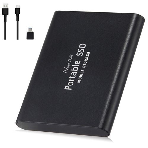 USB 3.1 High-Speed Mobile Hard Disk Portable Hard Drive SSD Solid State Drive-black-100*29.5*9mm
