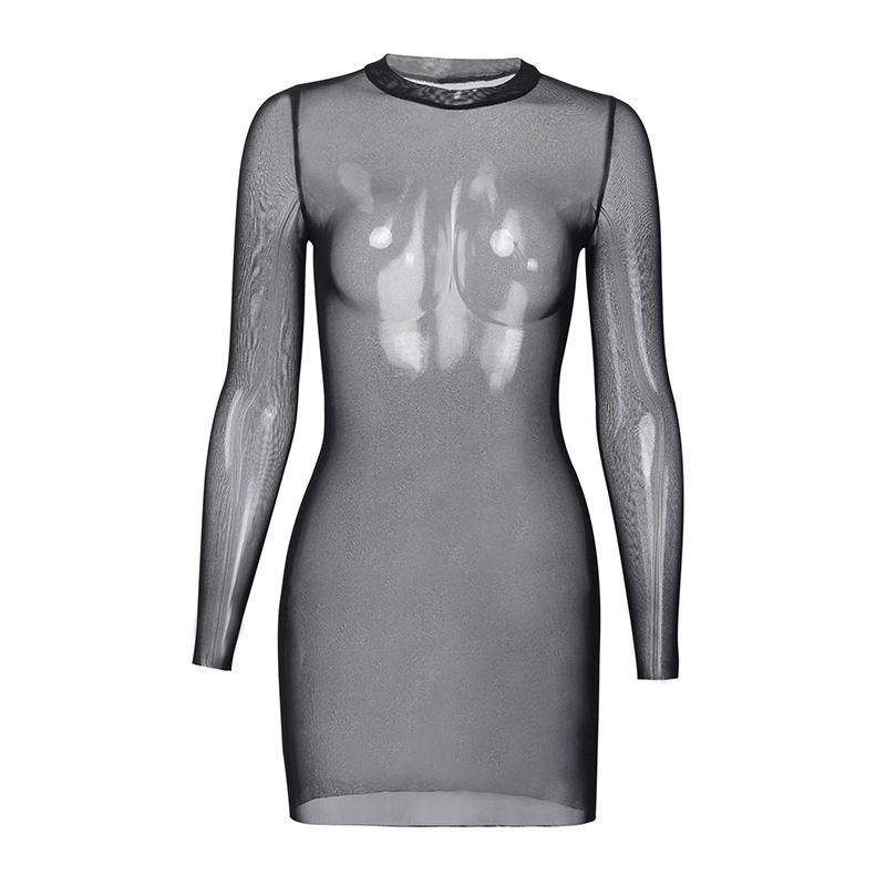 Swimsuit Coverup For Women Y Black Long Sleeve Transparent