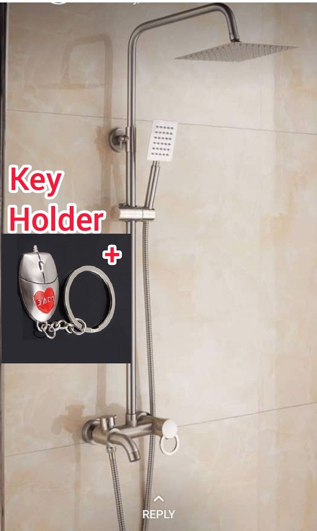 Pressure Bathroom Shower Rose Tap For Homes Hotels Restaurants + Key Holder