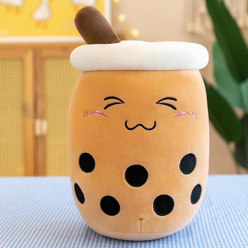 25cm Cheap Cute Boba Milk Tea Plush Toy Soft Stuffed Boba Plushies Bubble Tea Hug Pillow Plushie Doll Kids Birthday Gift