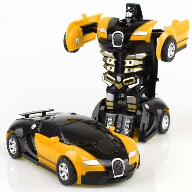 One_key Deformation Car Toys Automatic Transform Robot Plast