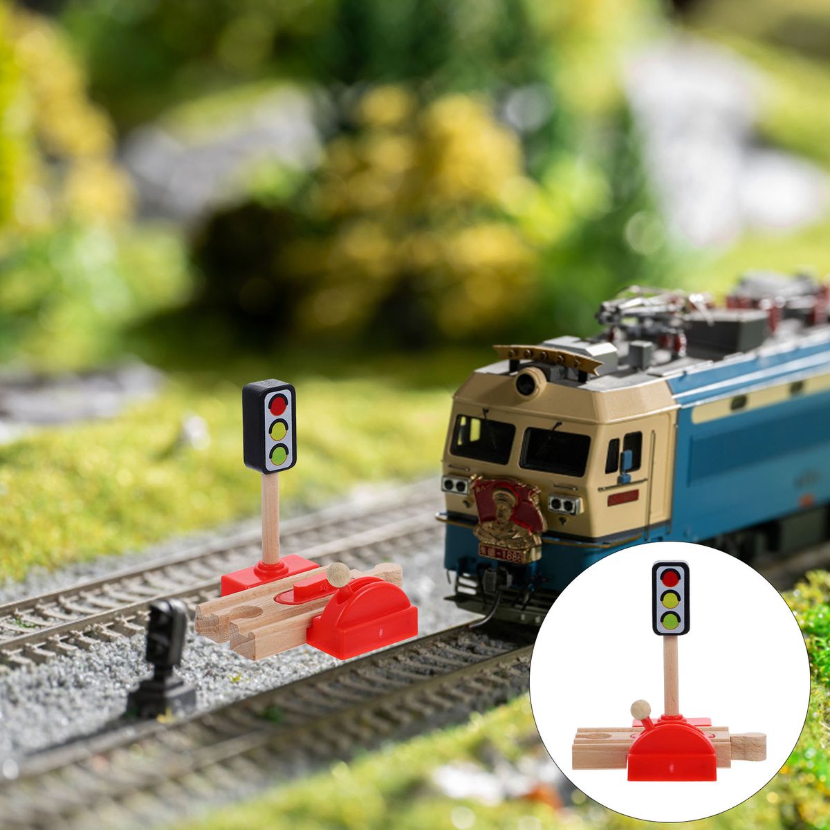 Train TraAccessories Simulation RoadbloToy DIY Kids Model Wooden Decor Pretend Child Trenbolone