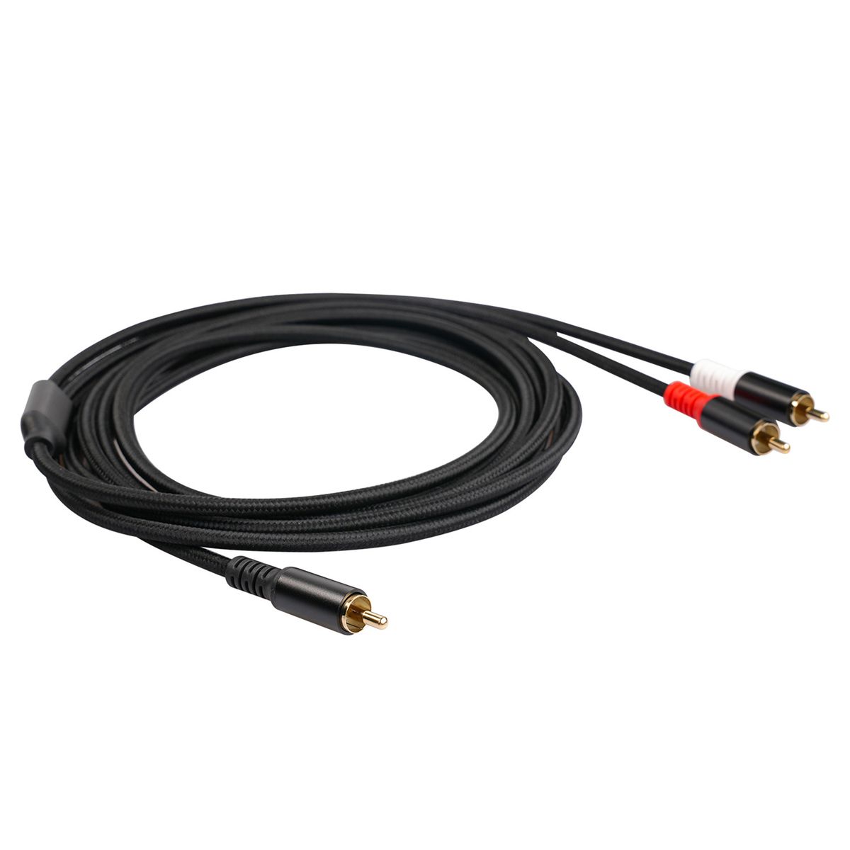 RCA Y Cable 1 RCA Male To 2 RCA Male Stereo Audio Cable 5m