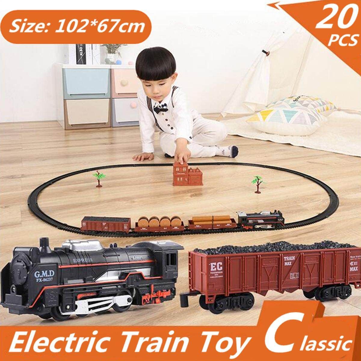 Electric Plastic Classic Toy Train Kit Track Education Model Kids Christmas Gift