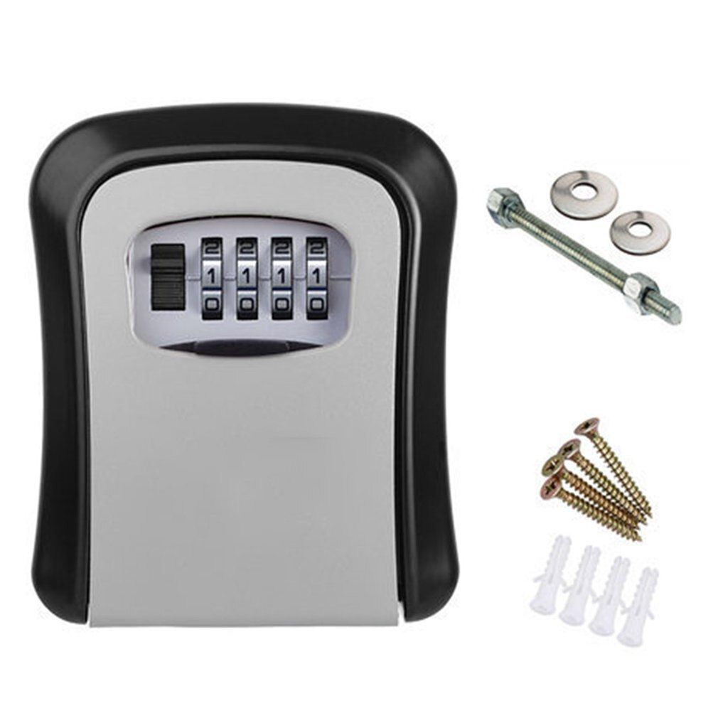 Convenient 4 Digit Wall-mounted Curved Key Card Password Box Master Key Box Password Lock Decorated Cipher Key Box