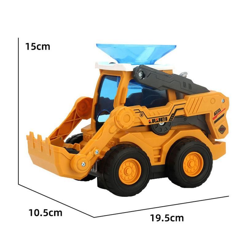 Auto-Basketball Engineering Car 360° Rotating Electric Pitch Ball Construction Vehicle Excavator Model Toy Lights Music Kid Gift