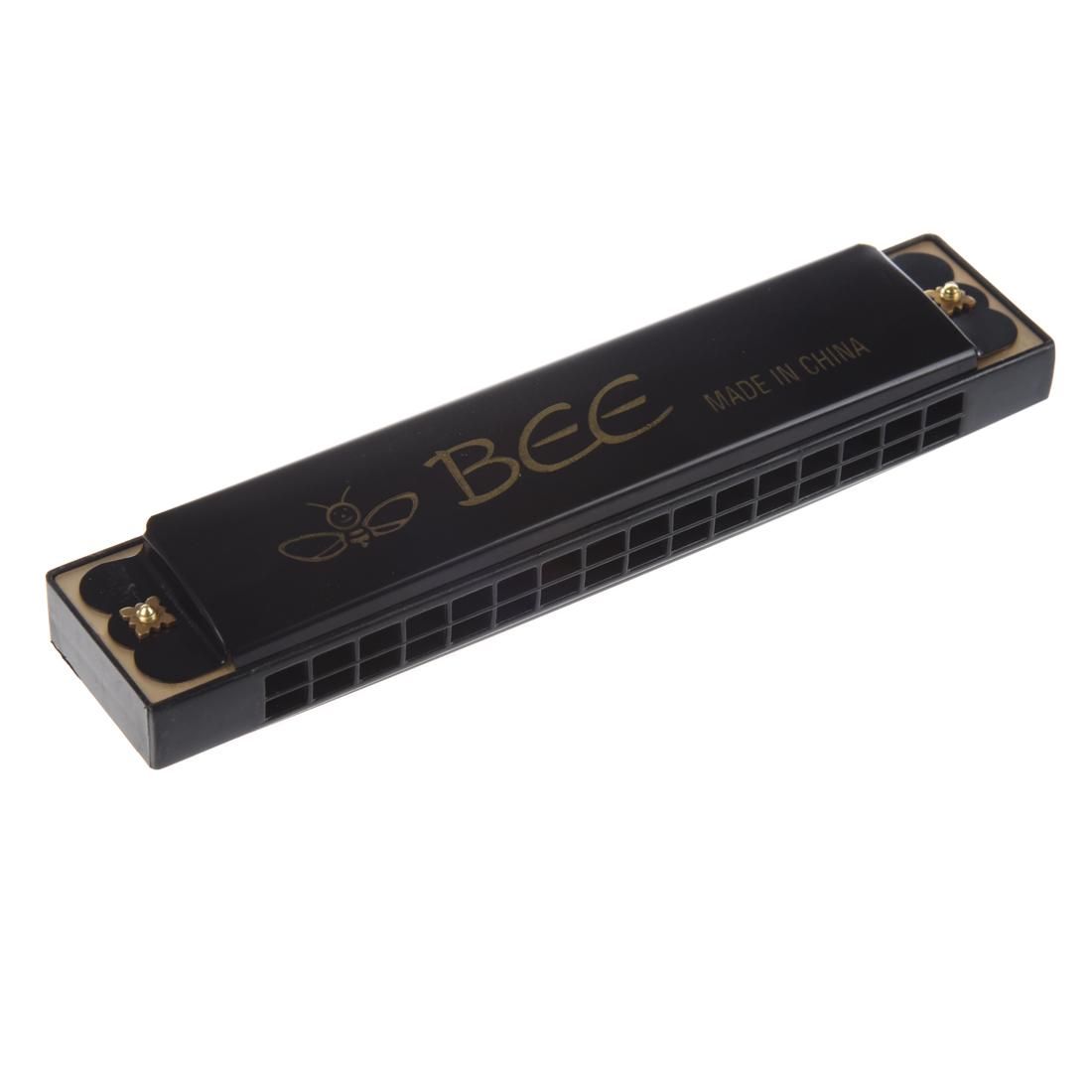 Kids Children Musical Instrument 32 Holes Metal Bee Harmonica Mouth Organ Black