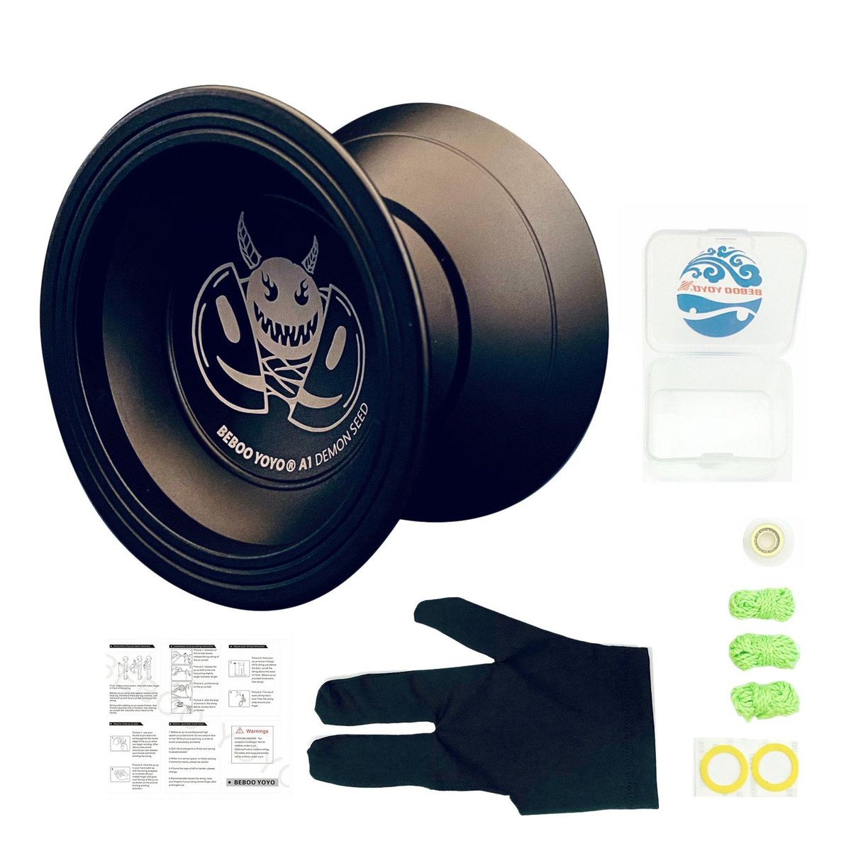 A1 Yoyo Yoyo for Beginners Aluminum Alloy YoyoEasy to Return and Practise TricksBlack