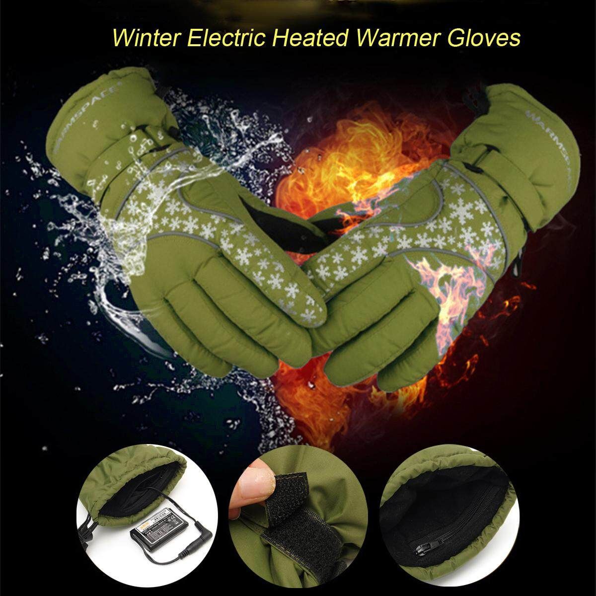 Electric Heated Thermal Sports Mens Ladies Winter Hand Warmer Green XL For Male Green