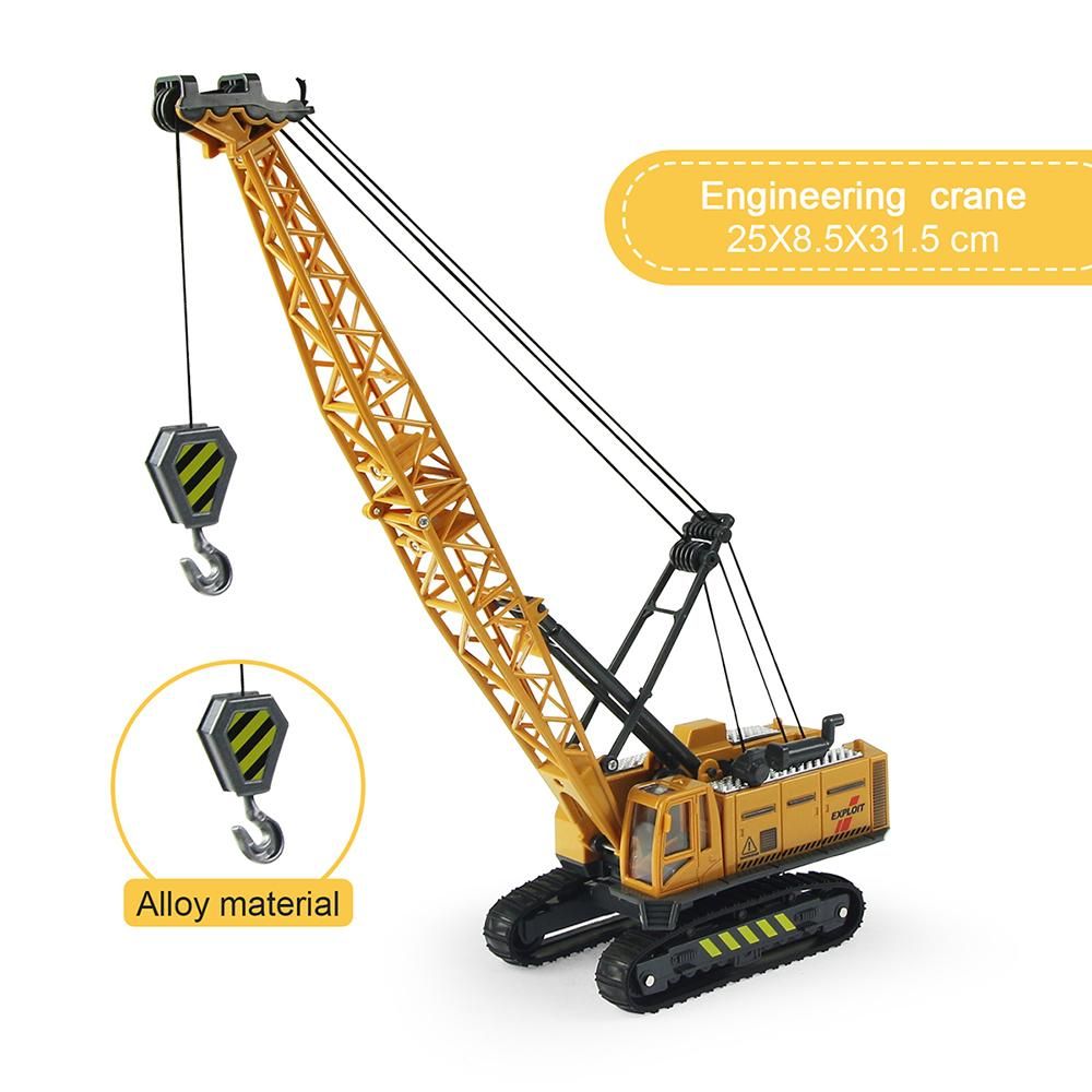 Simulation Engineering Vehicle Alloy Trucks Crane Excavator Bulldozer Construction Model Car Collection Toys for Boy Xmas Gift