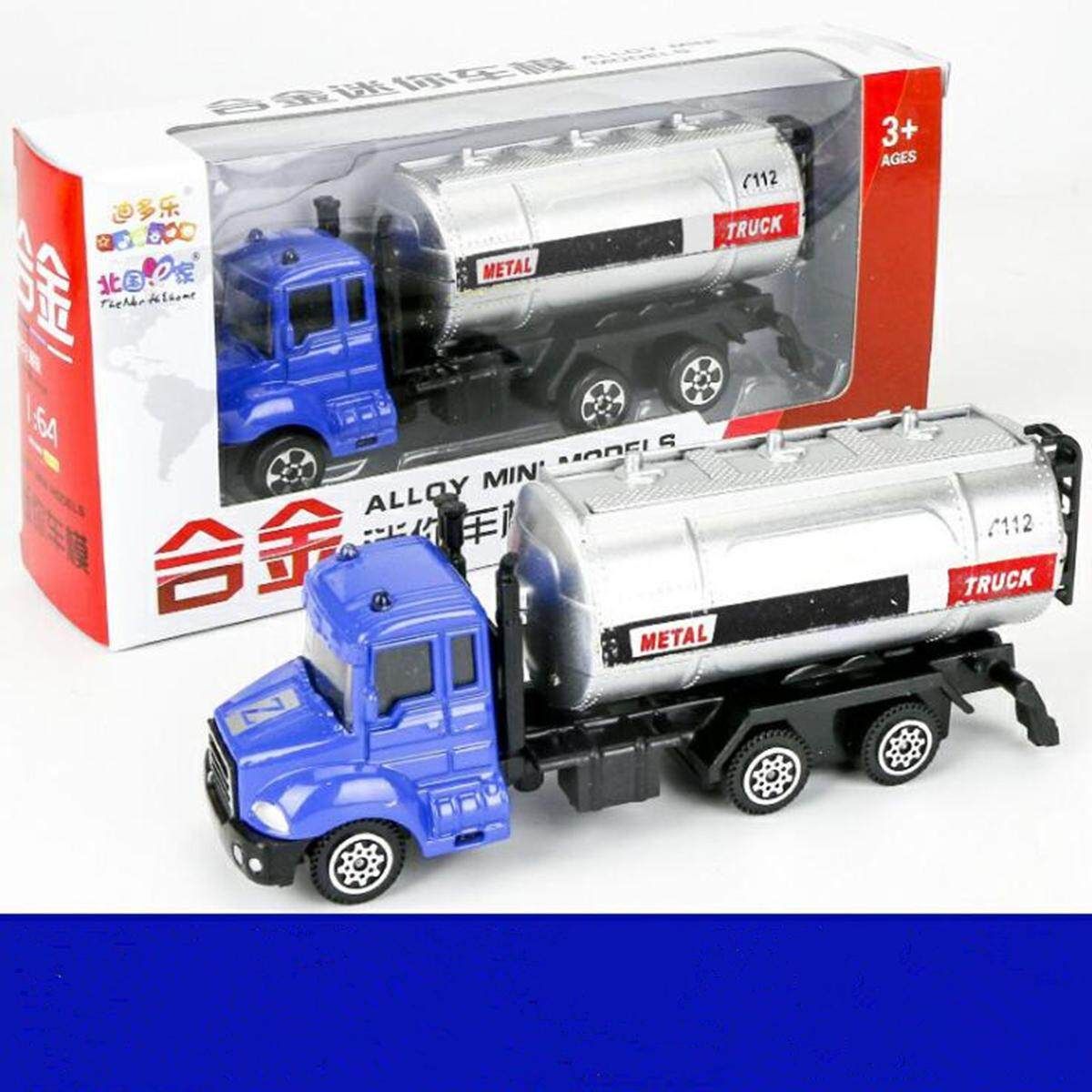 12 Styles Excavator Construction Truck Alloy Toy Vehicle [P3 Police Gas Tank Car Blue]