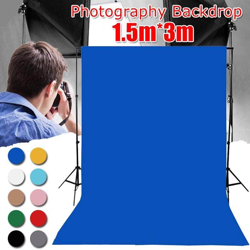 3m*1.5m Photography Studio Video Muslin Backdrop Photo Background Stand Drop Blue (blue)