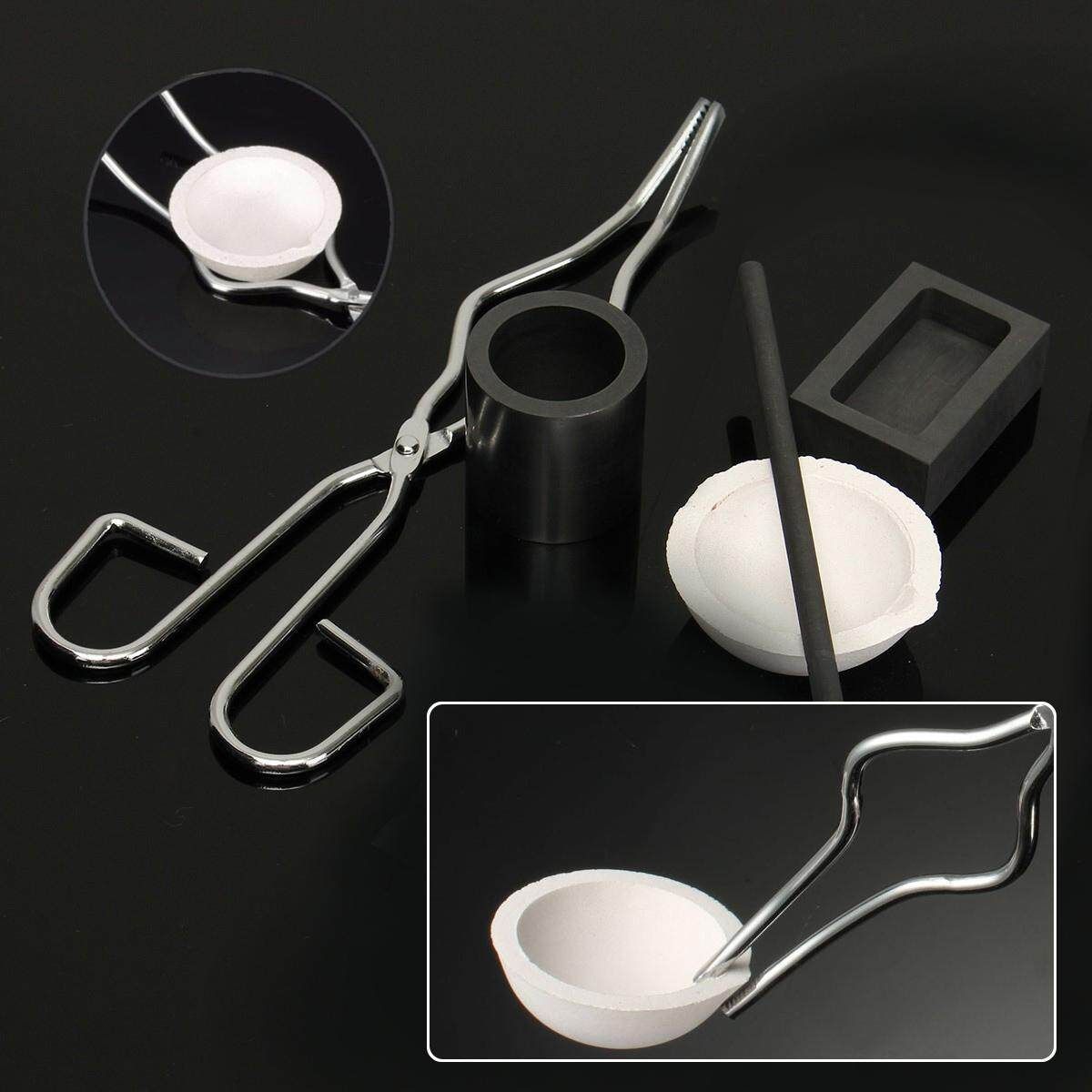 351736295190 6pcs Torch Melting Kit Gold&Silver Crucible Borax Rod Graphite Ingot Mold