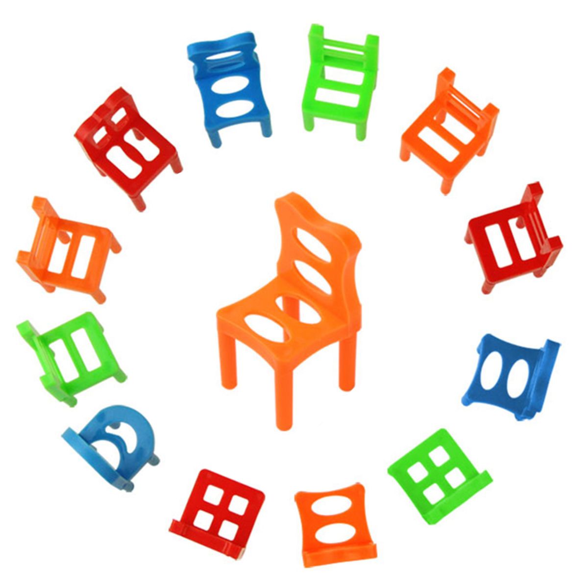 18Pcs Balancing Chairs Set Assorted Stacking Chairs Game