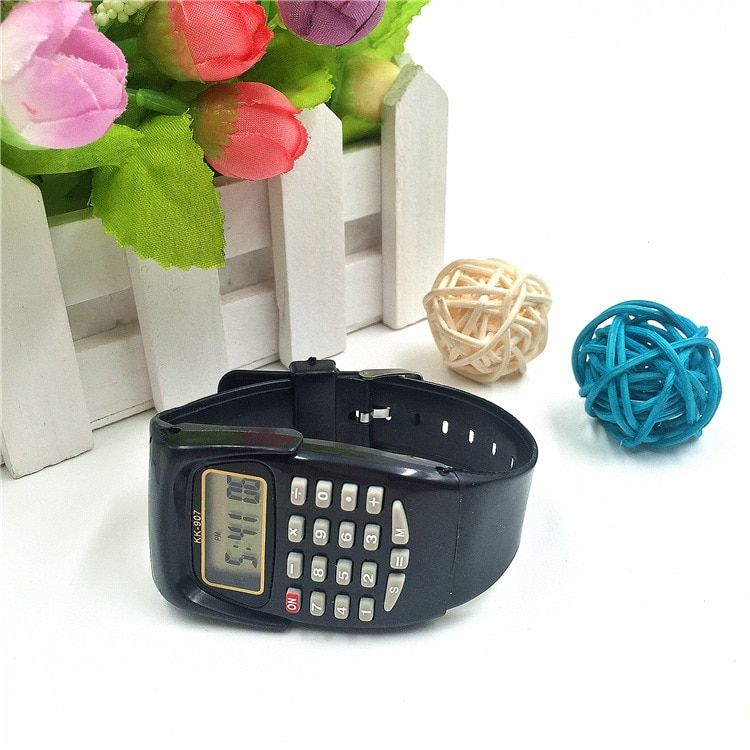 Fashion Calculator Led Digital Watches Children Watches Silicone Band Electronic Wristwatches Kids Mini Portable Calculators BL