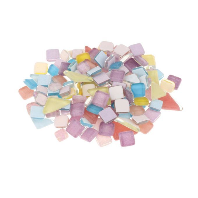 Mosaic Tiles Craft Flowerpot Vase Crystal Glass Pieces Pink Purple
