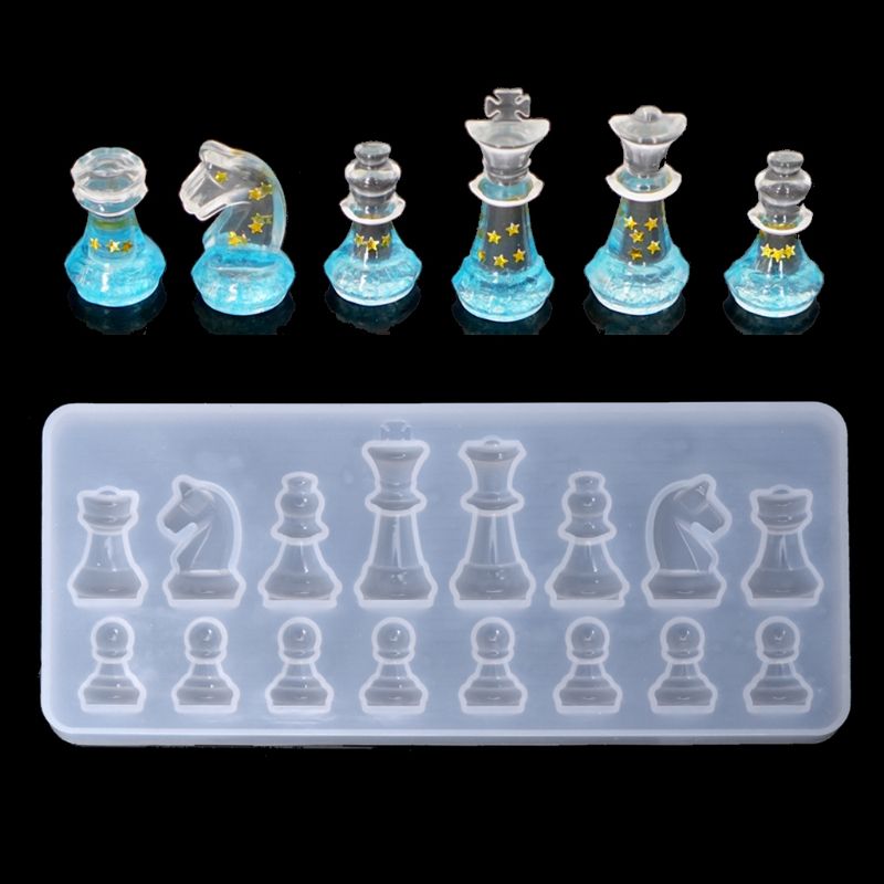 International Chess Shape Silicone Mold DIY Clay Epoxy Resin Mold Pendant Molds