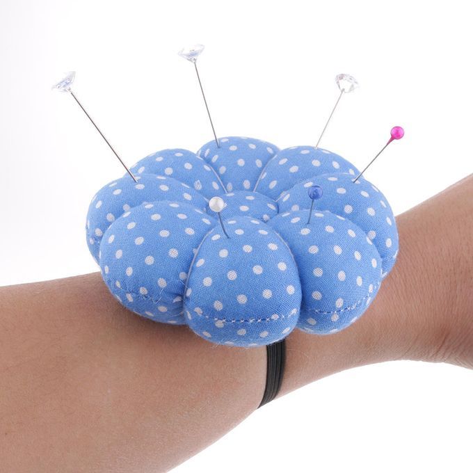 Pumpkin Wrist Wearable  Pin Cushion For DIY Sewing Crafts Blue