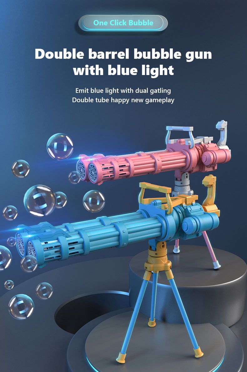 Double-Tube Bubble Machine Gun Blowing Soap Bubble Maker