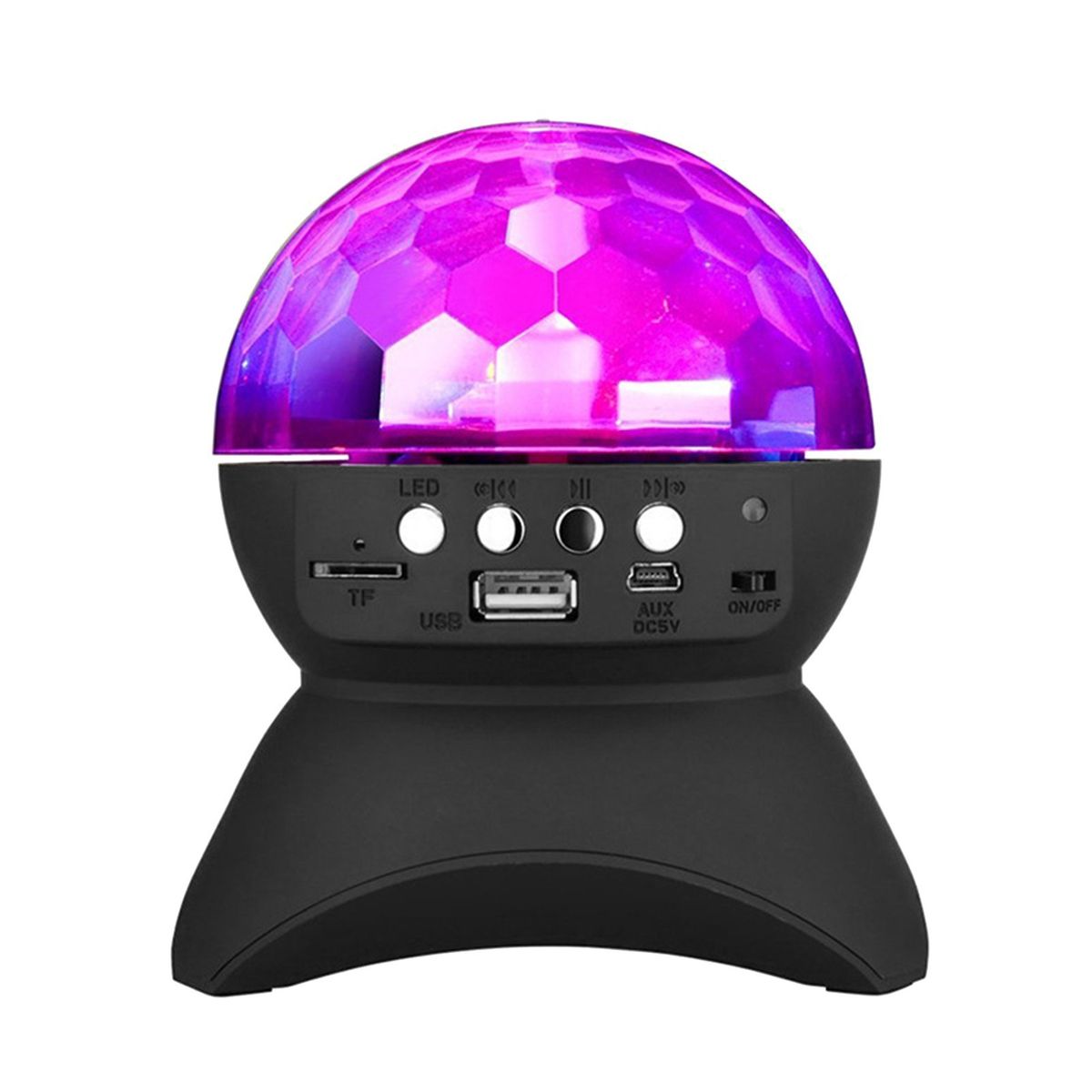 Wireless BT Music Speaker Colorful LED Crystal Rotating Ball