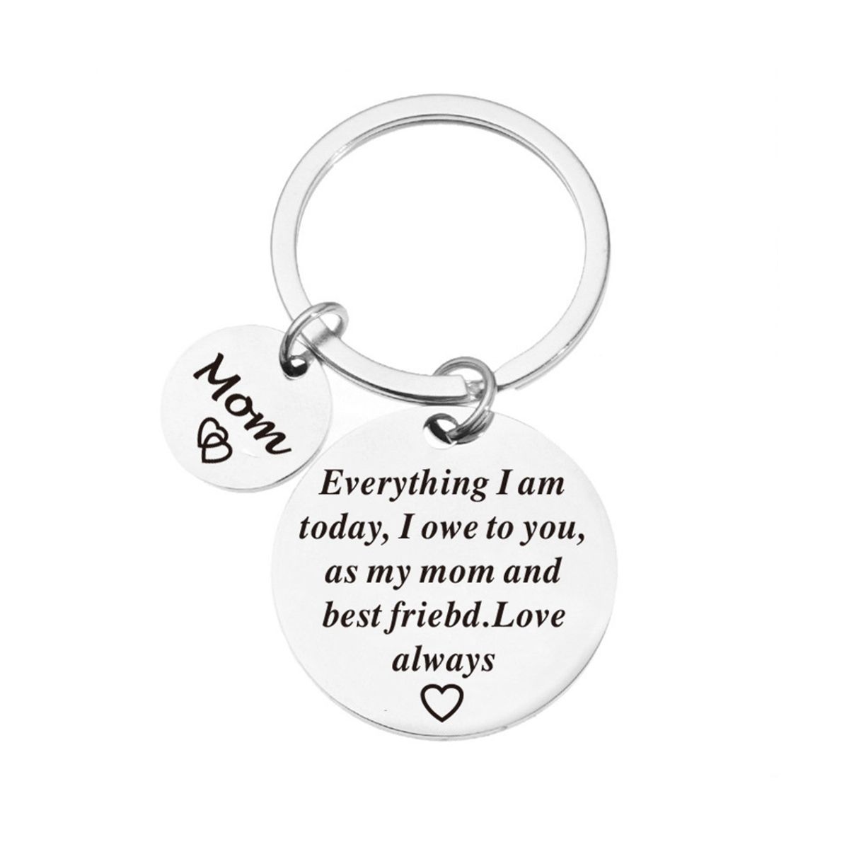 Mom Birthday Gifts Keychain-As My Mom and Best Friend,Love